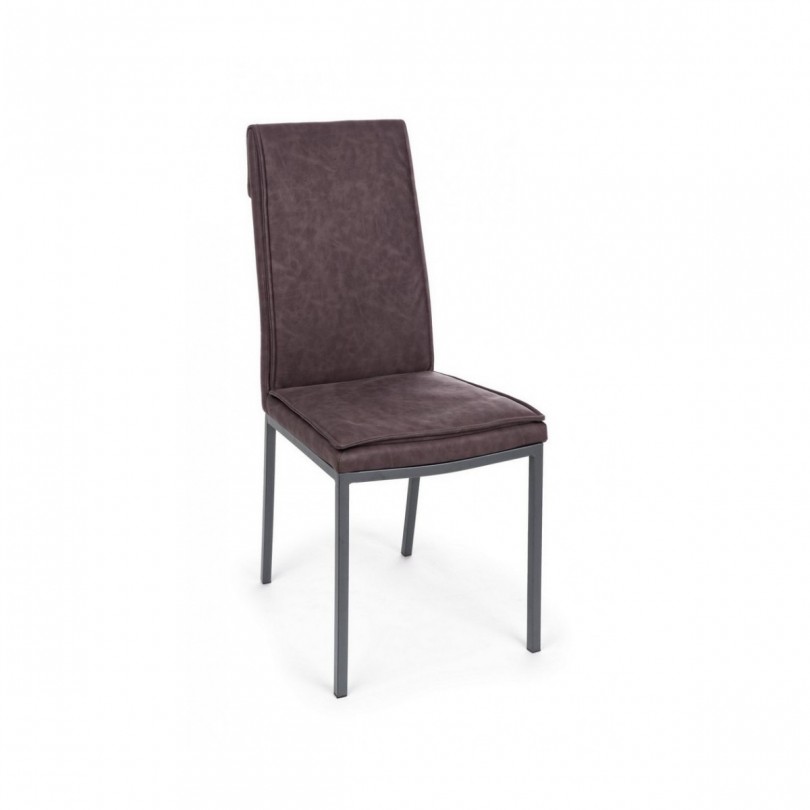 SOFIE PU CHAIR DARK BROWN