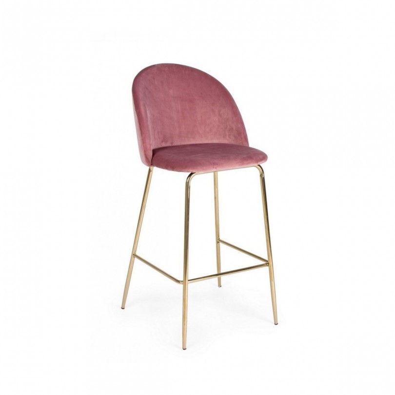 BAR STOOL CARRY VELVET BLUSH