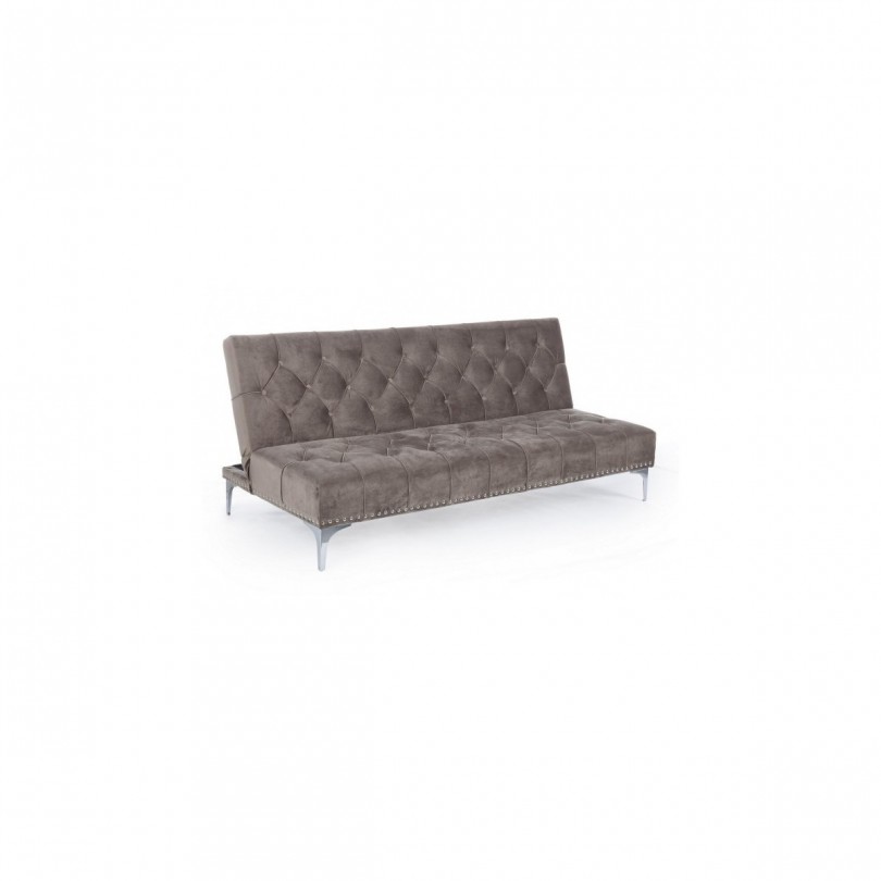 DAREN SOFA-BETT AUS TAUPE-SAMT