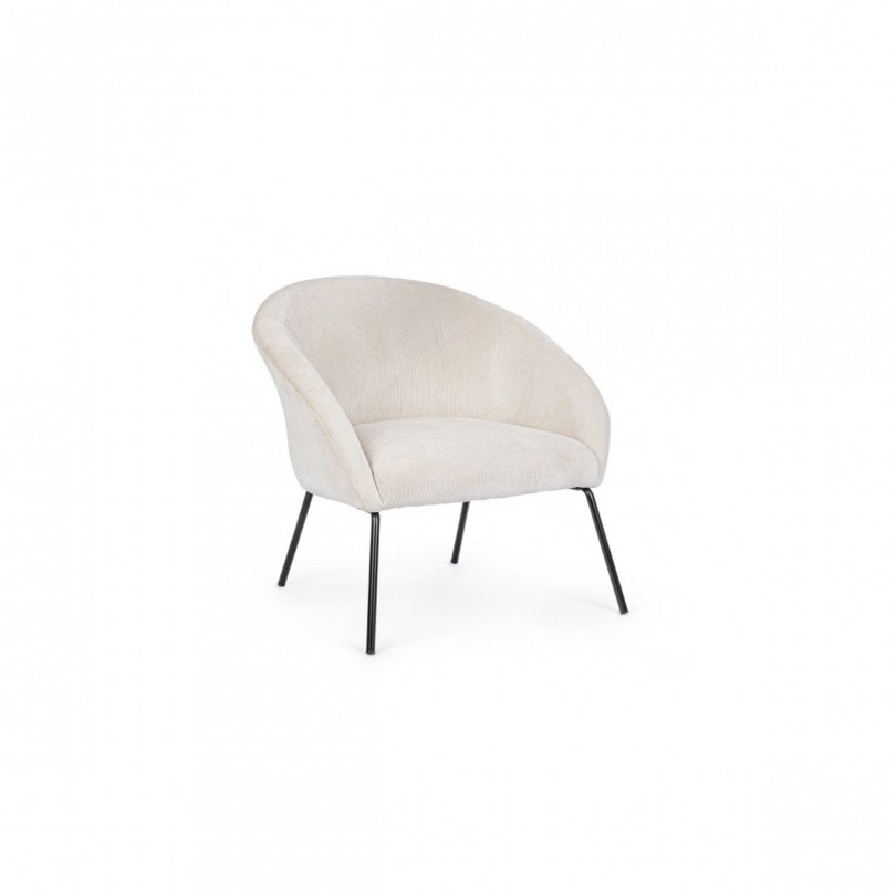 SILLÓN AIKO TERCIOPELO BLANCO