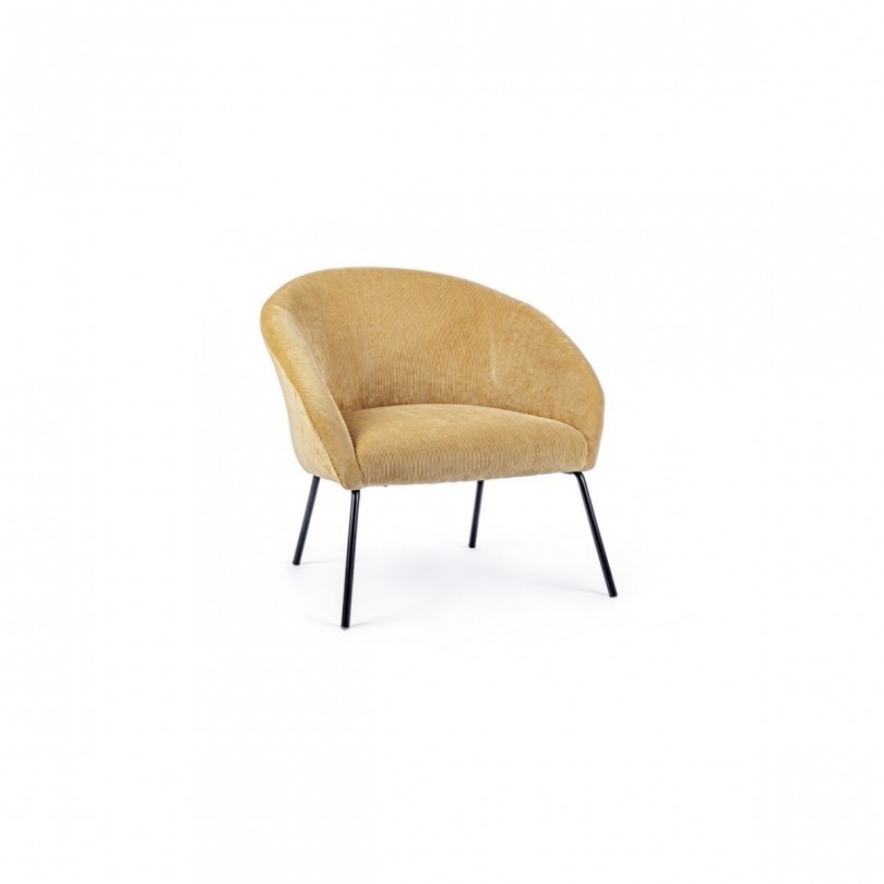 AIKO VELVET YELLOW ARMCHAIR