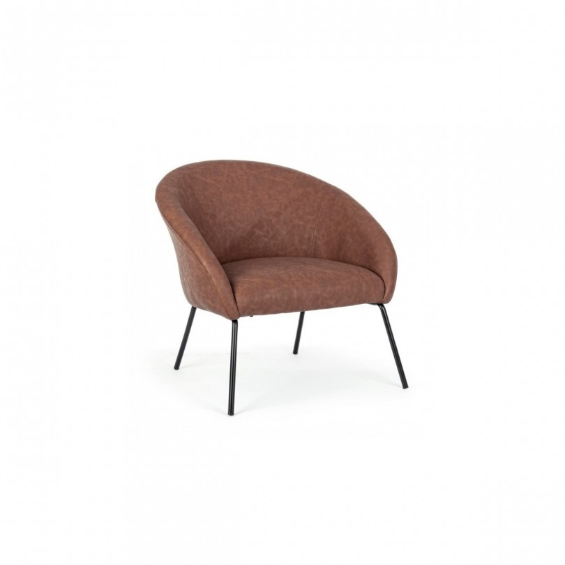 FAUTEUIL AIKO PU COGNAC