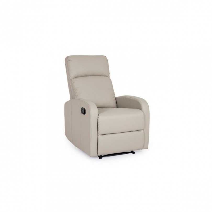 FAUTEUIL INCLINABLE MANUEL IRIS PU TAUPE