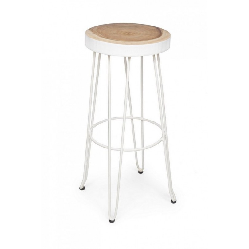 RAKEL WHITE BAR STOOL