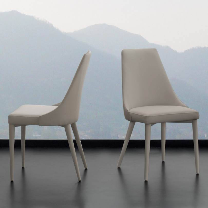 Sinfonia chair in eco-leather, metal structure covered in eco-leather - La Seggiola
