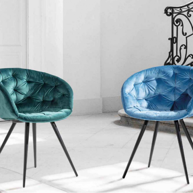 CABIRIA Custom chair in stain-resistant and acquaclean velvet - La Seggiola